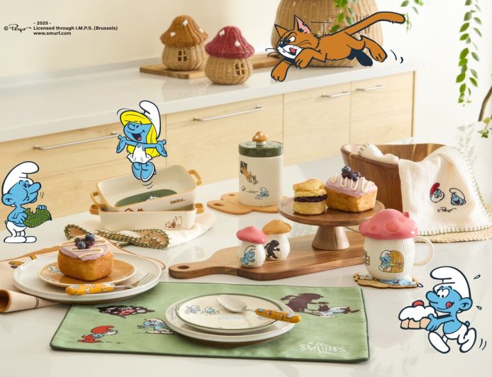 HOLA攜手藍色小精靈推蘑菇村聯名　把家變成歐洲花園