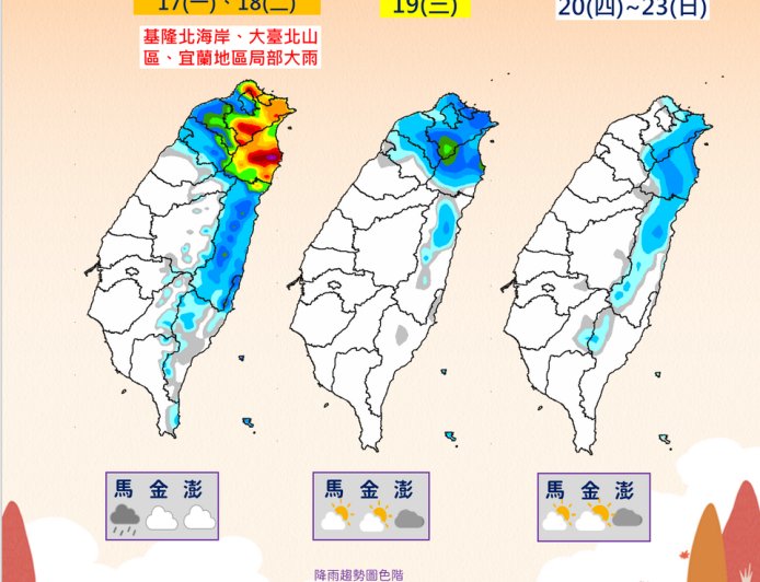 明天雨勢愈晚愈明顯　未來一周全台變天「下探15度」