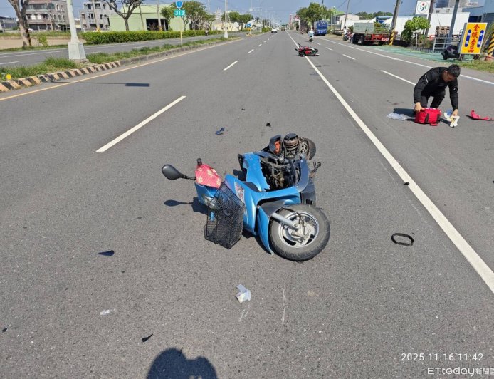 快訊／台南善化嚴重車禍！2機車碰撞　女騎士倒地無心跳搶救中