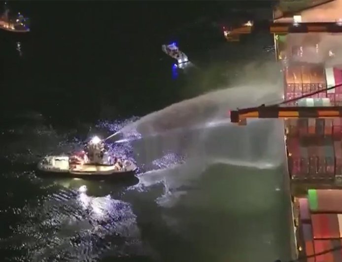 Fire on ship docked at Port of Los Angeles prompts evacuation of crew, officials say