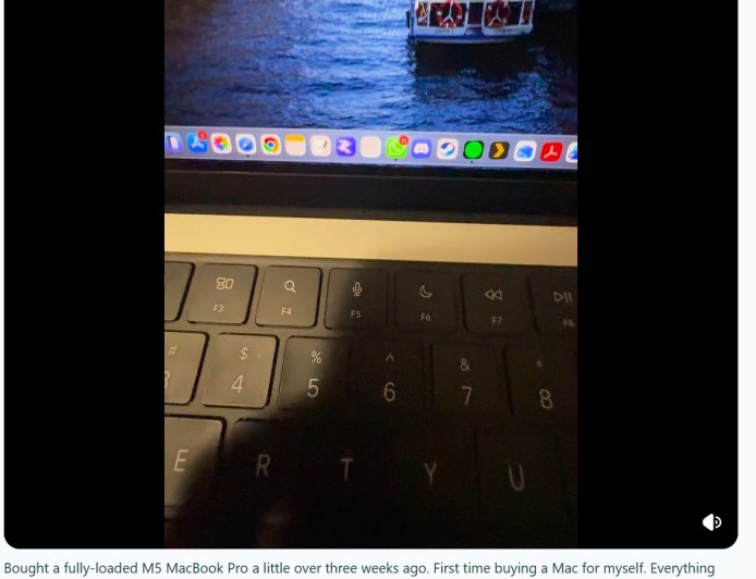 用户首发购入苹果 M5 MacBook Pro 后出现合盖噪音，Apple Store 拒绝换货