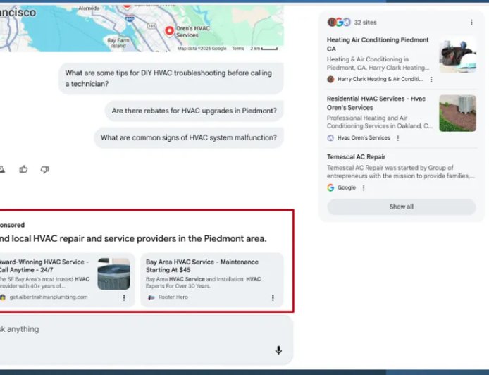 谷歌搜索 AI 模式不再“纯净”，首批赞助广告已出现