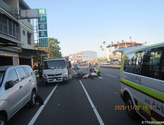 快訊／台中48歲騎士「自撞小貨車」頭部重創　家屬忍痛放棄急救