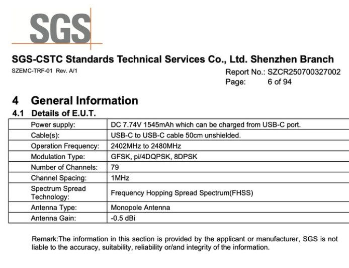 大疆 Pocket 4 云台相机认证曝光：额定 1545mAh 电池，较前代多约 20%