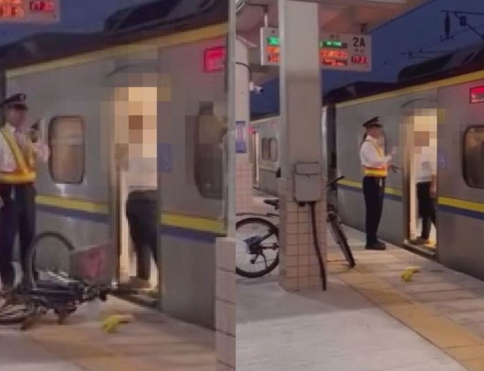 男嫌火車人太多怒摔腳踏車！嗆是海陸「還報梯次」　乘客傻眼