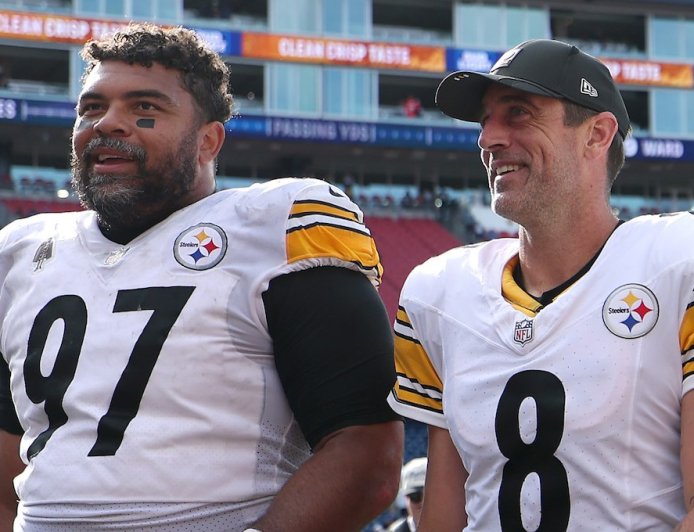 Steelers’ Cam Heyward Talks Aaron Rodgers Relationship, Vibe in Locker Room