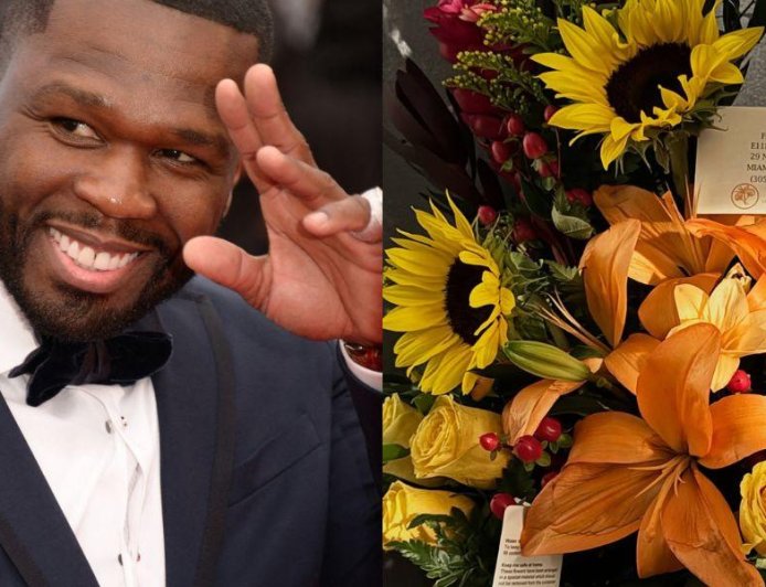 Netizens In Fear Of 50 Cent's Life After He Claims Diddy Sent Ominous Floral Arrangement To His Job