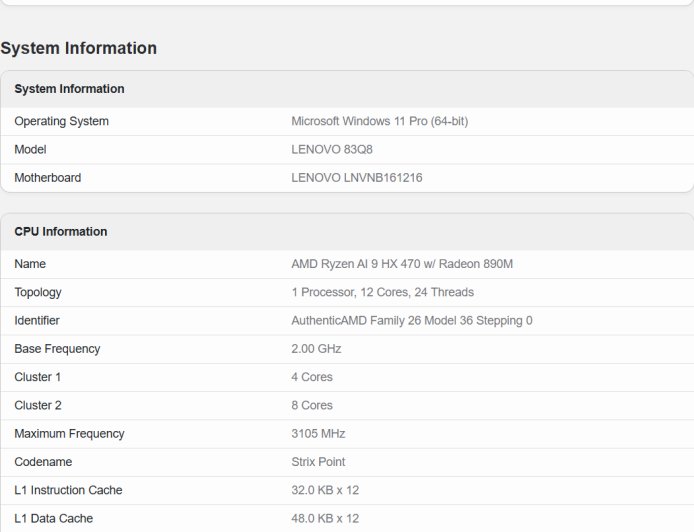 AMD Ryzen AI 9 HX 470 处理器跑分曝光，3.1GHz 史上最强核显