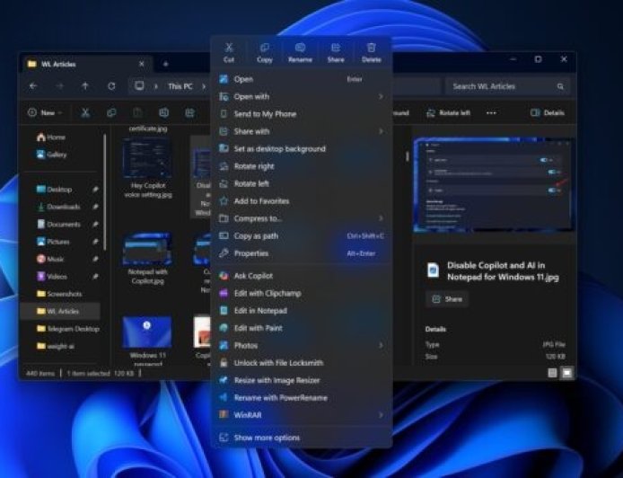 微软确认：Win11 用户将可彻底移除文件资源管理器右键菜单中的“AI 操作”选项
