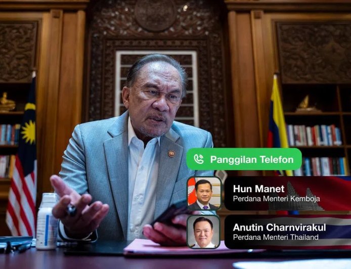 缓和紧张局势 安华联系泰柬首相