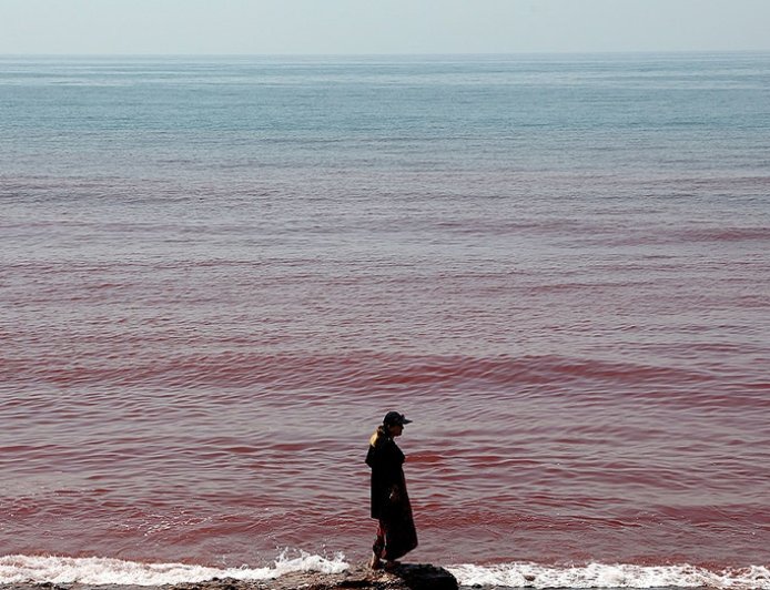 Wild viral video shows blood-red scenes covering island after rainstorm