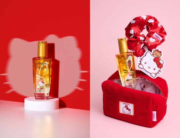 HELLO KITTY萌翻美妝界！媚比琳彩妝、巴黎萊雅抗躁小金瓶換新衣