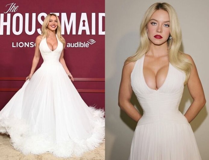 席德妮史威尼白色深V戰袍復刻瑪麗蓮夢露　一句話回擊整形傳聞