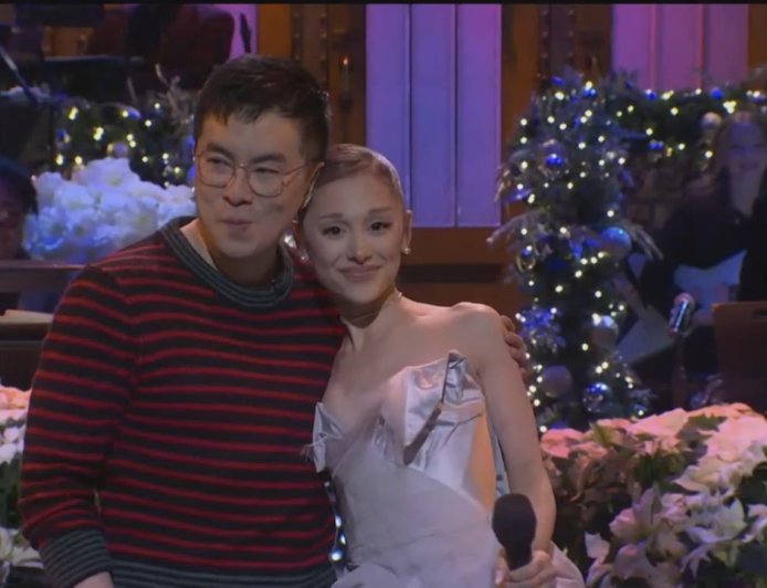 Ariana Grande Spoofs Mariah Carey’s ‘All I Want for Christmas Is You’ With Bowen Yang in ‘SNL’ Monologue