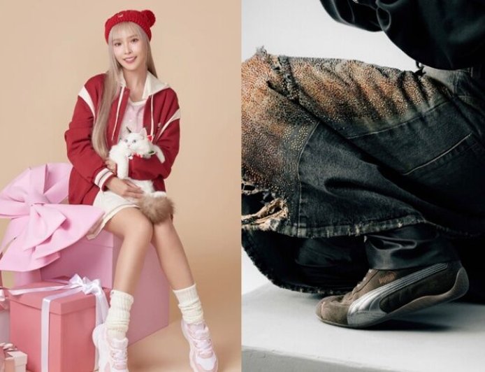 Rina同框愛貓上腳FILA緞帶老爹鞋　PUMA巧克力棕賽車鞋時髦破表