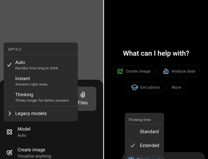 OpenAI 更新手机版 ChatGPT，现支持手动调节 AI“思考深度”