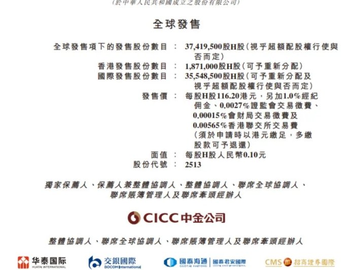 智谱：香港 IPO 拟发行逾 3700 万股，定价 116.2 港元