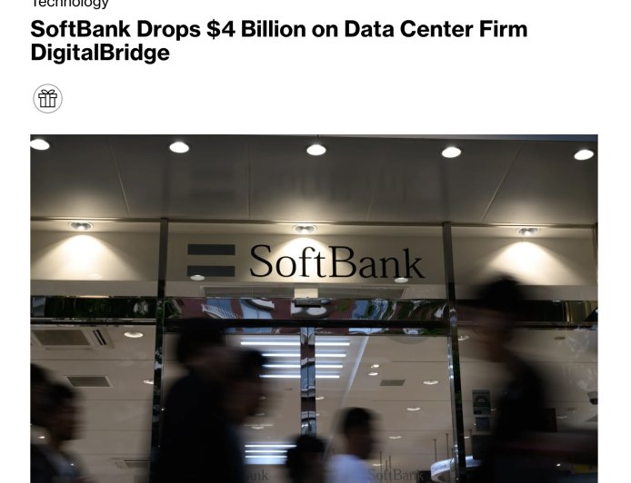 孙正义大手笔，软银斥资 40 亿美元收购数据中心公司 DigitalBridge