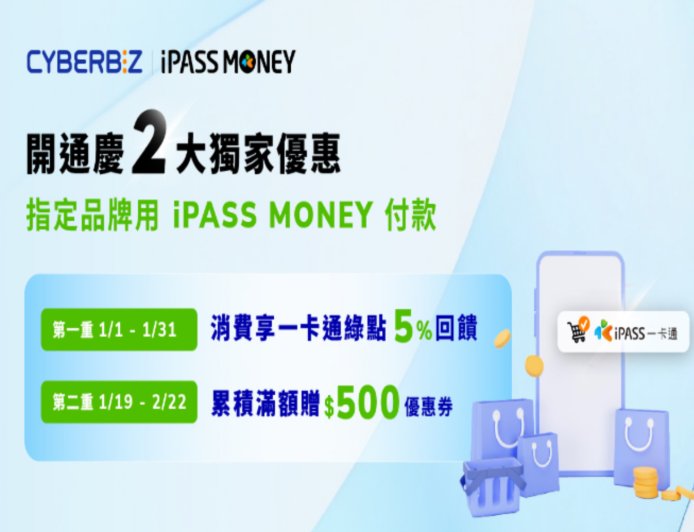 CYBERBIZ攜手一卡通，推新春支付優惠助攻買氣。