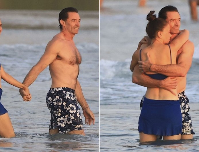 Hugh Jackman and Sutton Foster pack on the PDA in their swimsuits during Costa Rican getaway