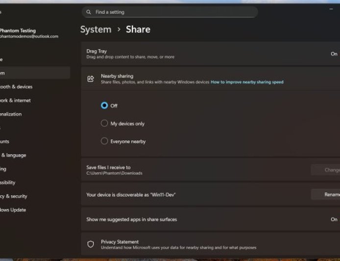 消息称微软 Win11“就近共享”将改版为“共享”，并新增关闭广告功能