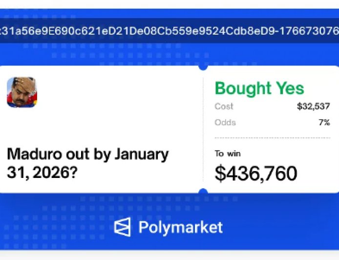 预测市场用户押注马杜罗被捕 斩获43.6万美元收益