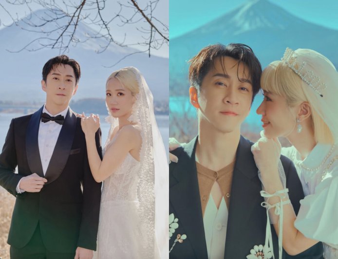 Lulu絕美婚紗換3套超吸睛！低胸馬甲搭花卉蕾絲　甜牽陳漢典上演頭紗吻