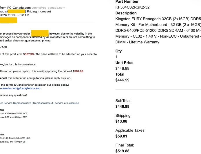 零售商吃相难看：内存订单直接不发货 借口市场波动坐地起价