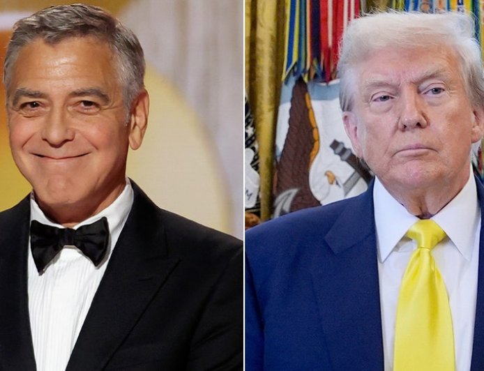 George Clooney speaks French at Golden Globes after Trump mocked him