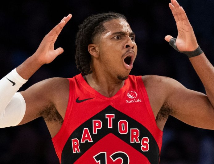 Raptors’ Collin Murray-Boyles exits with thumb contusion vs. Lakers