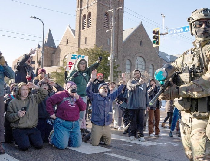 Anti-ICE mob storms Minnesota church over pastor's alleged ties to immigration enforcement