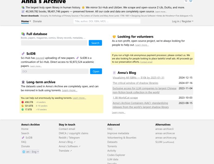 美国法院对 Anna's Archive 颁布禁令 或引发新一轮封杀行动