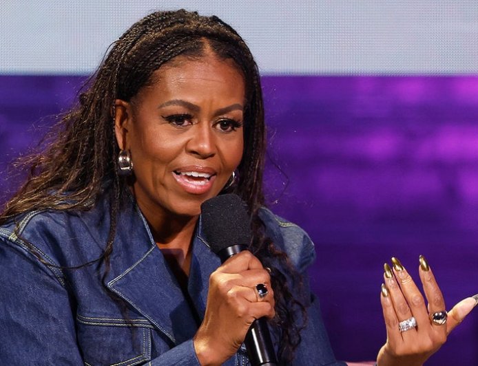 Michelle Obama complains about media questioning her fashion mere minutes after touting her outfit