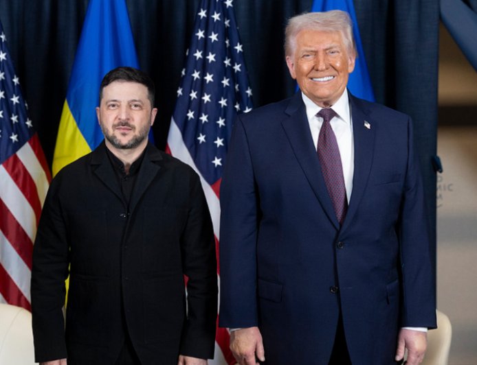 泽连斯基赴达沃斯见特朗普 闭门会谈近一小时