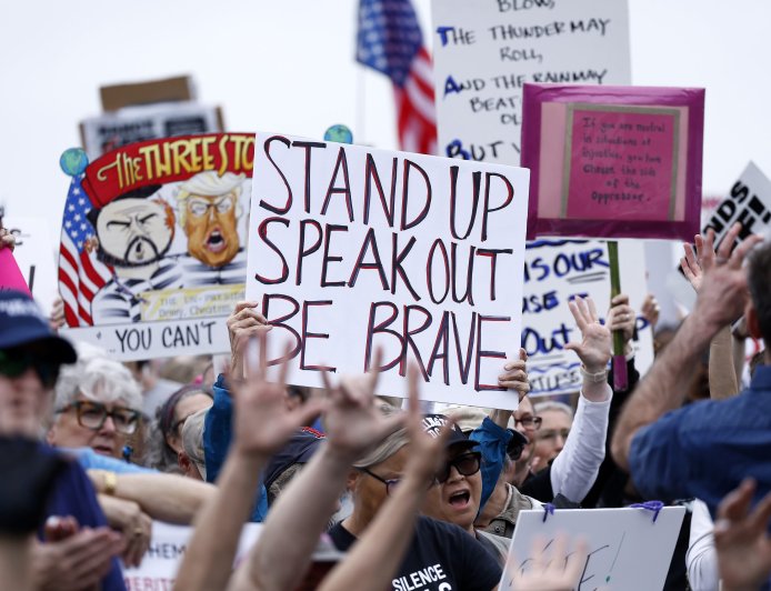 Free America Walkout marks a year of resisting Trump
