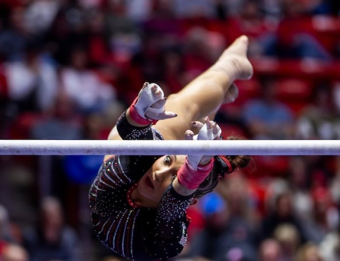 A bumpy start leads to Utah gymnastics’ lowest score of the season