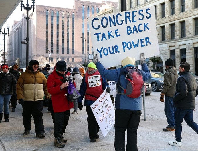 Anti-ICE protests take place as T'Wolves-Warriors NBA game takes place