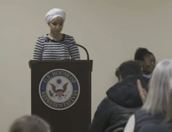 Ilhan Omar sprayed by unknown substance after man charges her at Minneapolis town hall