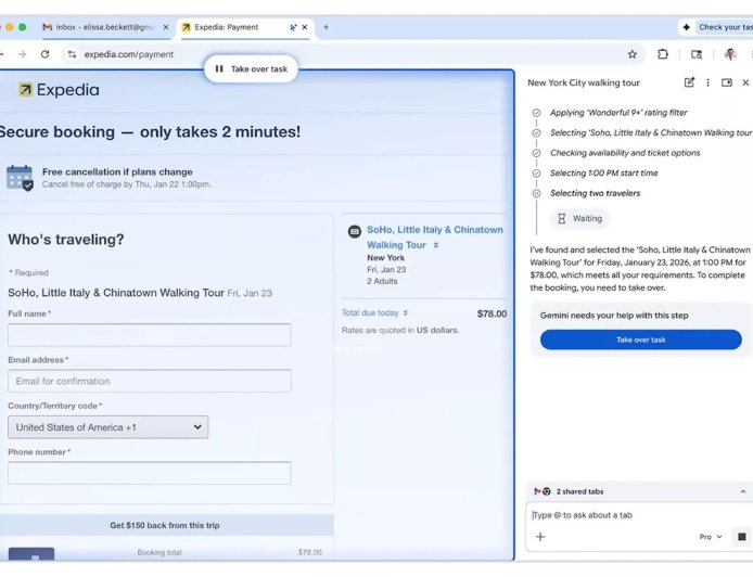 Google Chrome加入“自动浏览”代理式AI功能
