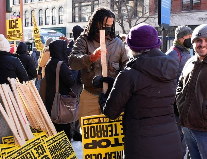 WATCH: Hardcore socialist groups stage-manage anti-ICE protest in Washington