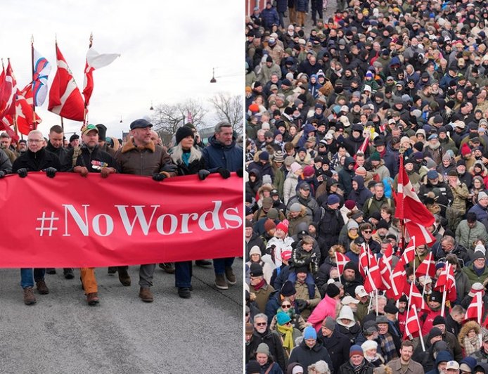 Hundreds protest Trump's NATO comments and Greenland demands at US embassy in Copenhagen