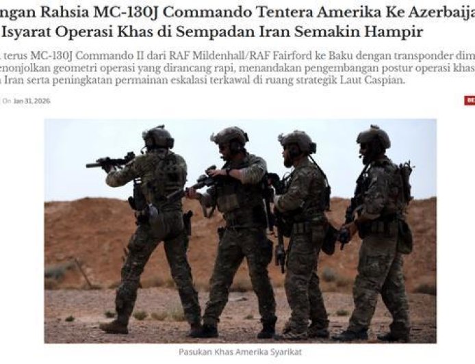 突发！美军MC-130J特种飞机降落阿塞拜疆，要从北部突袭德黑兰？