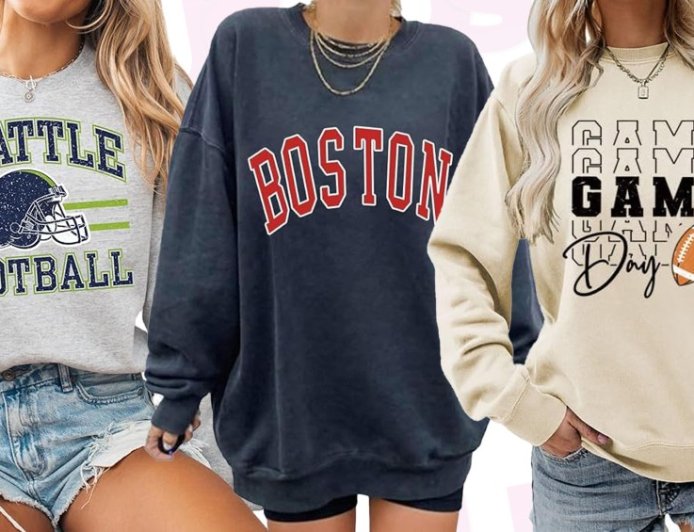 17 Trendy Game Day Sweatshirts Fit for a Super Bowl Party (That Aren't Basic!)