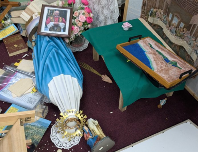 Leaders of desecrated Catholic school urge prayer for perpetrators after Mary statue, tabernacle destroyed