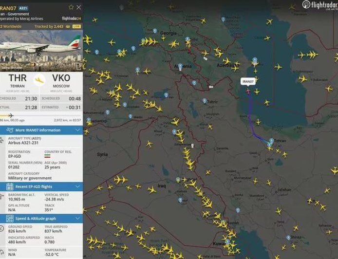 早干嘛去了？大敌当前，伊朗政府专机连夜飞往俄罗斯求购防空导弹