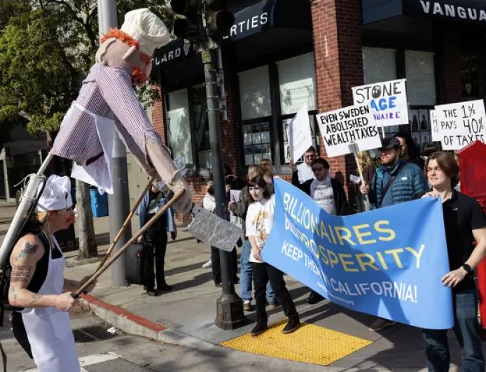 加州“亿万富翁游行”仅数十人参加