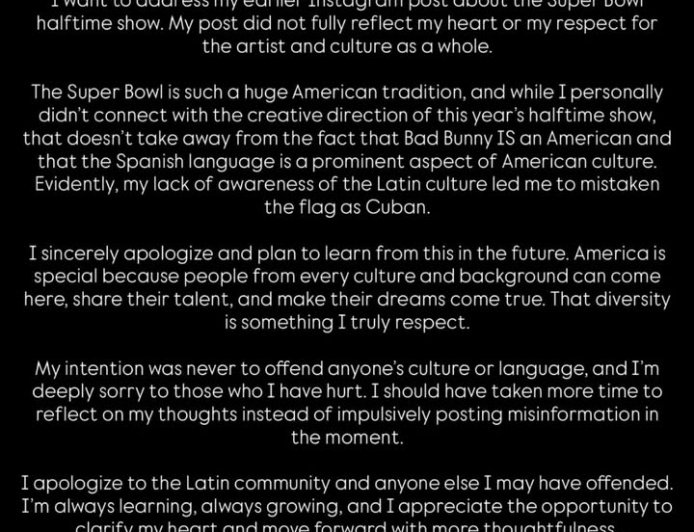 Taylor Armstrong Apologizes After Slamming Bad Bunny's Super Bowl Performance