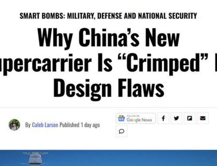 眼光太浅了！美媒：由于先天缺陷，福建舰远不足以对抗美国航母？