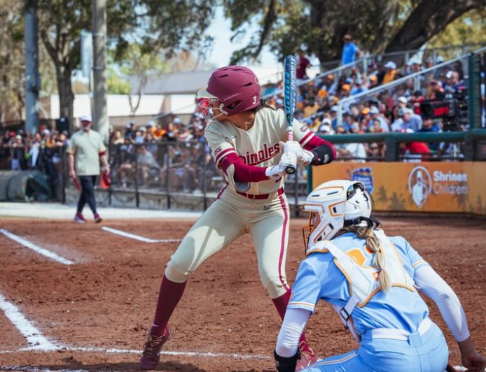 No. 6 Florida State softball drops final game of Clearwater Invitational to No. 3 Tennessee