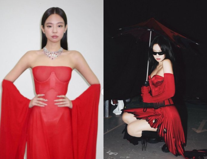 Jennie美出圈的紅色造型！Maison Margiela訂製禮服、胸衣戰袍可甜可鹽